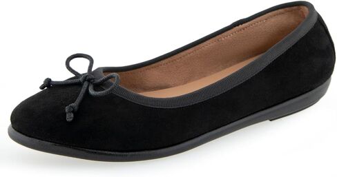 Aerosoles Women's HOMEBET Ballet Flat, Black Faux Suede, 7 in Saudi Arabia