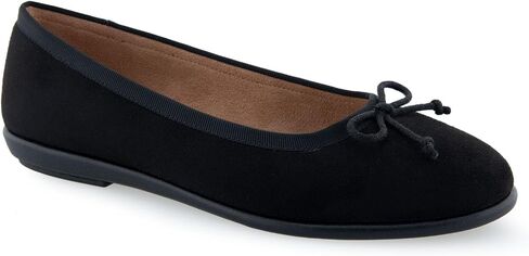 Aerosoles Women's HOMEBET Ballet Flat, Black Faux Suede, 7 in Saudi Arabia