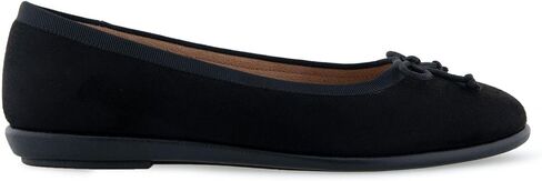 Aerosoles Women's HOMEBET Ballet Flat, Black Faux Suede, 7 in Saudi Arabia