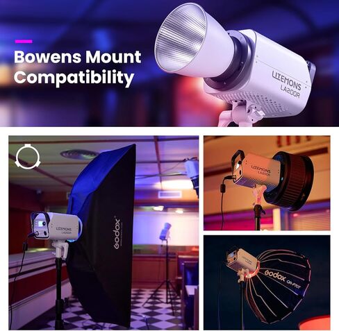 Godox LA Series LED Video Light,Bowens Mount Continuous Output Lighting (220W-LA200R K1) in Saudi Arabia