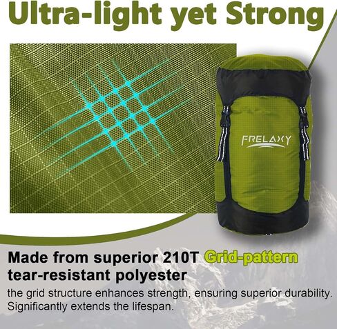 Frelaxy Compression Sack, 40% More Space! Sleeping Bag Stuff Sack | Ultralight Compression Stuff Sack, Water-Resistant & Ultralight Space Saving Gear for Camping, Hiking 11L/18L/30L/45L/52L in Saudi Arabia