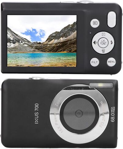 C7 8K 68MP Digital Camera, 2.7in Timer Shoot Beauty Camera, Filter Video Recording Compact Digital Camera, Portable Daily Travel 16X Zoom Smart Camera (Black) in Saudi Arabia