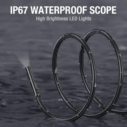 كاميرا المنظار مع الضوء، كاميرا فحص Teslong USB-C Borescope مع 8 مصابيح LED، نطاق كاميرا ثعبان مرن مقاوم للماء، كاميرا ألياف بصرية متوافقة مع iPhone 15، وهواتف Android (33 قدمًا) in Saudi Arabia