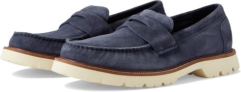 حذاء Cole Haan Amercn Classic Penny للرجال - صورة ظلية دائرية عند الأصابع - جزء علوي من الجلد - طراز سهل الارتداء حبر هندي/مرمر 7.5 D - متوسط in Saudi Arabia
