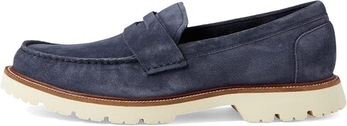 حذاء Cole Haan Amercn Classic Penny للرجال - صورة ظلية دائرية عند الأصابع - جزء علوي من الجلد - طراز سهل الارتداء حبر هندي/مرمر 7.5 D - متوسط in Saudi Arabia
