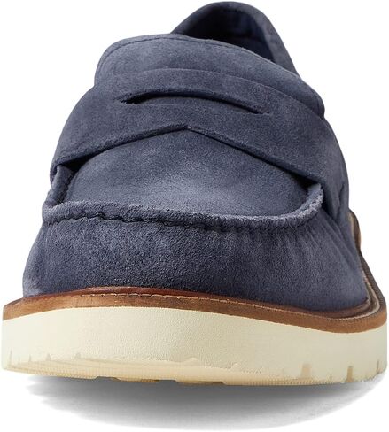 حذاء Cole Haan Amercn Classic Penny للرجال - صورة ظلية دائرية عند الأصابع - جزء علوي من الجلد - طراز سهل الارتداء حبر هندي/مرمر 7.5 D - متوسط in Saudi Arabia