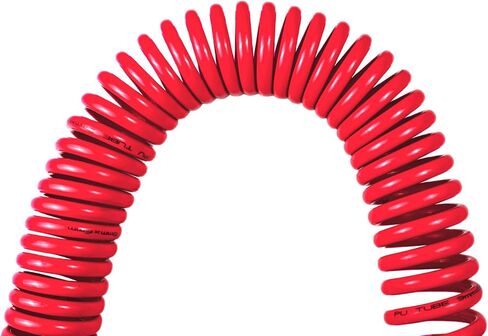 YOTOO Polyurethane Recoil Air Hose 1/4" Inner Diameter by 25' Long with Bend Restrictor, 1/4" Industrial Quick Coupler and Plug, Green. 2-Pack in Kuwait