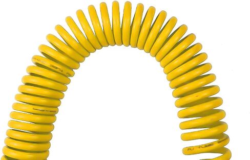 YOTOO Polyurethane Recoil Air Hose 1/4" Inner Diameter by 25' Long with Bend Restrictor, 1/4" Industrial Quick Coupler and Plug, Green. 2-Pack in Kuwait