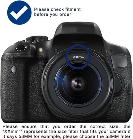 مجموعة مرشح Acuvar 52 مم 7 قطع لكاميرا Nikon D3100، D3200، D3300، D5100، D5200، D5300، D5500 مع عدسة NIKKOR 18-55 مم f/3.5-5.6G VR II - تتضمن مجموعة مرشح 3 قطع (UV-CPL-FLD) 4 قطع إغلاق مجموعة التصفية لأعلى (+1+2+4+10) in Kuwait