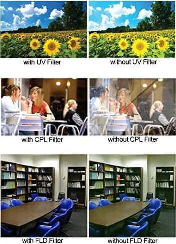 مجموعة مرشح Acuvar 52 مم 7 قطع لكاميرا Nikon D3100، D3200، D3300، D5100، D5200، D5300، D5500 مع عدسة NIKKOR 18-55 مم f/3.5-5.6G VR II - تتضمن مجموعة مرشح 3 قطع (UV-CPL-FLD) 4 قطع إغلاق مجموعة التصفية لأعلى (+1+2+4+10) in Kuwait