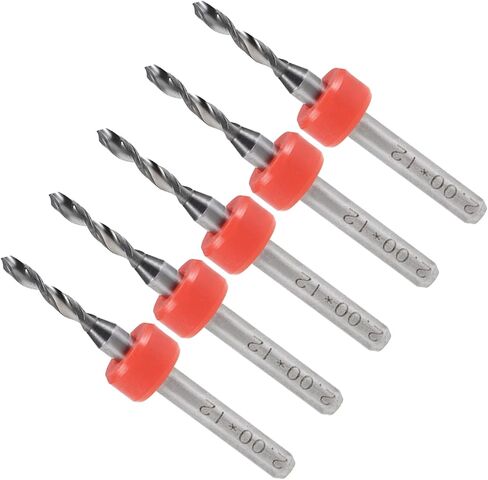 Micro PCB Drill Bits, 1/8" Shank 2mm Cutting Edge, Tungsten Carbide Print Circuit Board Drill Bit - (Applications: for CNC Drilling Engraving Machine), 5-Pieces in Saudi Arabia