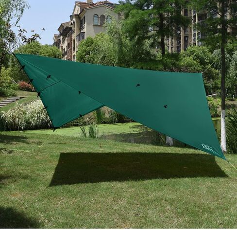 Gold Armour Rainfly Tarp Hammock, Premium 14.7ft/12ft/10ft/8ft Rain Fly Cover, Waterproof Ultralight Camping Shelter Canopy, Survival Equipment Gear Camping Tent Accessories (Gray 14.7ft x 12ft) in Kuwait