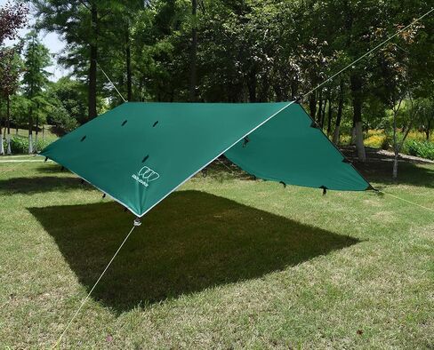 Gold Armour Rainfly Tarp Hammock, Premium 14.7ft/12ft/10ft/8ft Rain Fly Cover, Waterproof Ultralight Camping Shelter Canopy, Survival Equipment Gear Camping Tent Accessories (Gray 14.7ft x 12ft) in Kuwait