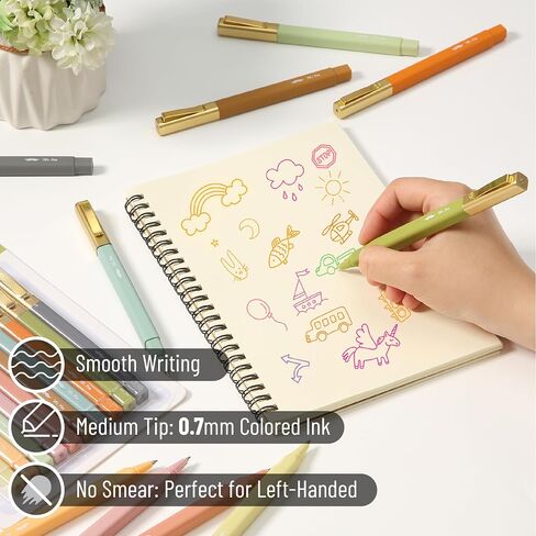 Mr. Pen- Aesthetic Pens, 10 Pack, Assorted Colors, Fast Dry, No Smear Bible Pens No Bleed Through, 0.7mm Fine Point Pen, Ballpoint Pens Ballpoint, Fine Tip Pens for Note Taking, Pens Aesthetic in Saudi Arabia