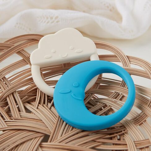 C.R. Gibson 100% Food Grade Silicone Cloud Baby Teether for Infants, 2.75" x 4.25", Multicolor in Saudi Arabia