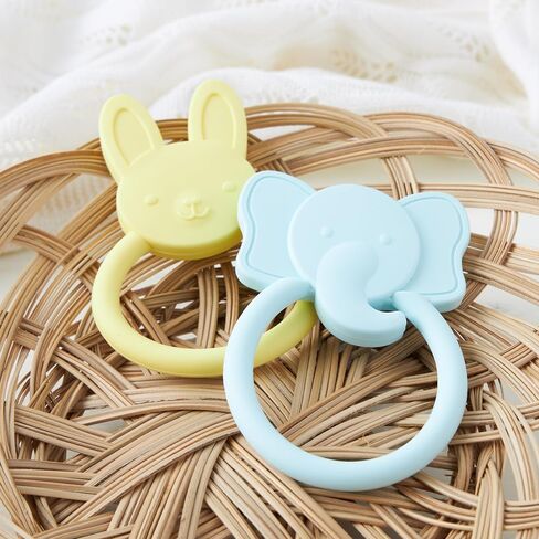 C.R. Gibson 100% Food Grade Silicone Cloud Baby Teether for Infants, 2.75" x 4.25", Multicolor in Saudi Arabia