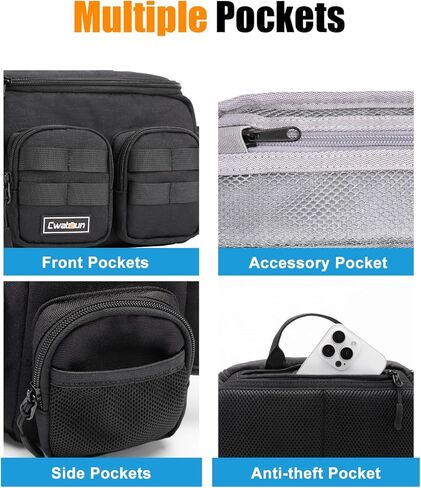 حقيبة خصر للكاميرا - حقيبة فاني صغيرة الحجم مقاومة للماء، حقيبة كاميرا محمولة خفيفة الوزن، حقيبة كتف للكاميرا بدون مرآة للتصوير الفوتوغرافي لكاميرات Canon وNikon وSony وFuji-Large in Kuwait