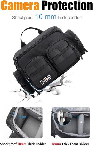 حقيبة خصر للكاميرا - حقيبة فاني صغيرة الحجم مقاومة للماء، حقيبة كاميرا محمولة خفيفة الوزن، حقيبة كتف للكاميرا بدون مرآة للتصوير الفوتوغرافي لكاميرات Canon وNikon وSony وFuji-Large in Kuwait