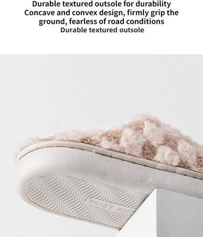 Cute Bedroom Slip on Plaid Shoes House Slippers for Women Plush Warm Fuzzy Slippers Cozy Checkered Slippers in Saudi Arabia