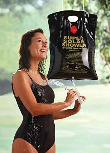 دش التخييم من كوجلان - حقيبة استحمام خارجية محمولة، قابلة للتسخين بالطاقة الشمسية، مع خرطوم مضاد للتشابك، مشبك للتحكم في التدفق، للتخييم في الخيام، وحقائب الظهر، والتخييم في السيارة، والسباحة على الشاطئ in Kuwait