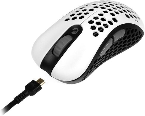 G-Wolves Gwolves Skoll Mini SK-S أبيض 50 جم ماوس ألعاب مريح بتصميم قرص العسل خفيف الوزن مع مستشعر 3389 - زلاجات PTFE - 16,000 نقطة في البوصة - كابل قابل للفصل (أبيض) (صغير) (متجدد) in Saudi Arabia