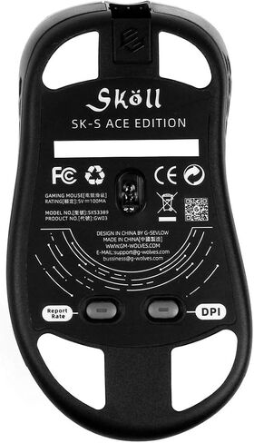 G-Wolves Gwolves Skoll Mini SK-S أبيض 50 جم ماوس ألعاب مريح بتصميم قرص العسل خفيف الوزن مع مستشعر 3389 - زلاجات PTFE - 16,000 نقطة في البوصة - كابل قابل للفصل (أبيض) (صغير) (متجدد) in Saudi Arabia