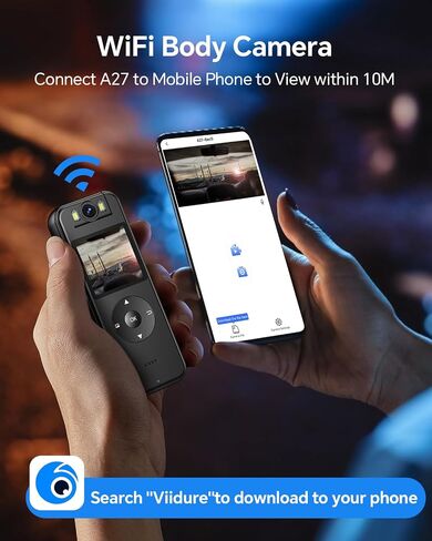 BOBLOV 2K A27 Body Worn Camera - 64GB WiFi Enabled, 1400mAh Battery, 4 Hrs Video, 180° Rotatable Lens for Cycling, Delivering Goods, and Law Enforcement in Saudi Arabia