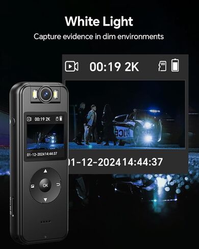 BOBLOV 2K A27 Body Worn Camera - 64GB WiFi Enabled, 1400mAh Battery, 4 Hrs Video, 180° Rotatable Lens for Cycling, Delivering Goods, and Law Enforcement in Saudi Arabia