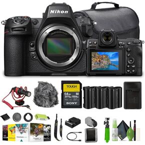Nikon Z8 Professional Full Frame Mirrorless 8K Video & Stills Hybrid FX Camera + 2X EN-EL15C Battery+ 64GB SF-M Tough Series Memory Card + Card Reader + Photo Editing Software + Mic + More