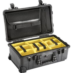 Pelican 1510SC Wheeled Carry On Hard Studio Case,Yellow Foam Dividers,Black in Kuwait