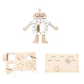 1 Set Kids Busy Board DIY Accessories Practical Skill Wooden Handicraft Toy Educational Learning Activity Center for Boys and Girls Children