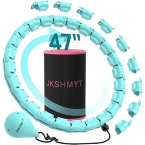JKSHMYT Smart Weighted Fit Hoop Plus Size for Adults Weight Loss, Hula Circle-2 in 1 Infinity Fitness Hoop, 24 Links Detachable & Size Adjustable, with Waist Trainer for Women