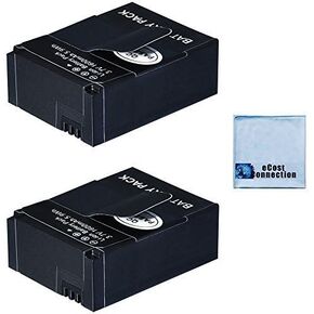 2 Replacement Battery (AHDBT-301/AHDBT-302) for Gopro Hero 3 3 Plus Camera + Microfiber Cloth