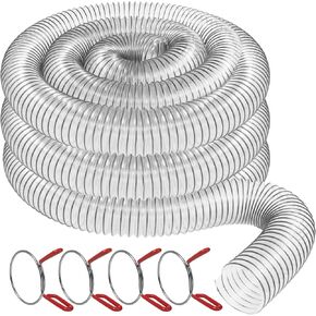 2 1/2" x 20' Clear PVC Dust Collection Hose For Use with Dust Collectors with 2-1/2" Ports. Ideal for Shop Vacuums