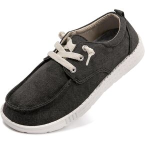 Womens Slip On Loafers Canvas Lace up Loafers Comfortable Sneaker Lightweight Walking Shoes Casual Shoes with Breathable Insole Fashion Boat Shoes