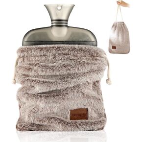 samply Hot Water Bottle with Soft Cover, 2L Hot Water Bag for Menstrual Cramps, Neck and Shoulder Pain Relief, Hot Compress, Hand Feet Warmer, Violet