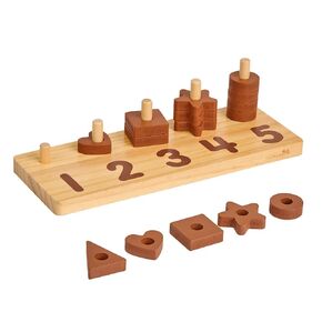 Excellerations Wooden Shape Number Counter - Natural