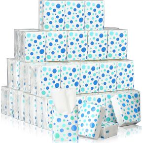 Honoson 200 Pack Pocket Tissues Travel Packs Bulk 2000 Sheet Small Facial Tissues Pocket Packs 3 Ply Mini Travel Size Tissue Packs Individual Tissue for Office Car Travel School Daily Use (Wave)