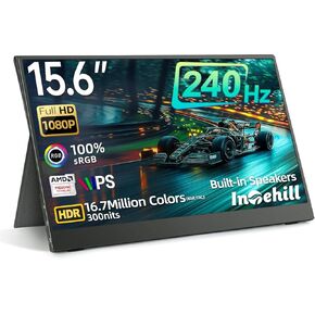 Intehill Portable Monitor Touchscreen, 4k Anti-Glare 13.4" 3840*2400 IGZO Portable Computer Monitor, 10-Point Multi-Touch, HDR, sRGB 100%, Built-In Speakers,Dual Usb-C HDMI For Laptop Mac Phone Ps5.