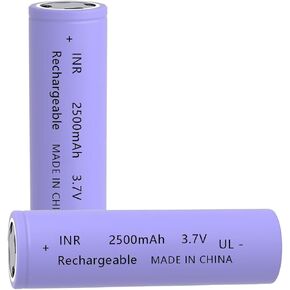 Replacement Battery for 18650 Rechargeable Battery 3.7 Volt Battery High Capacity Genuine18650 Battery Flat Top Flashlight Battery for Headlamps, Doorbells, Handhold Fan etc (Blue)