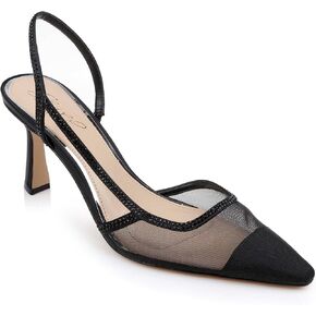 Jewel Badgley Mischka Tammy Mesh Pointed Toe Slingback Stiletto Heels