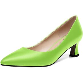 ROSERWISH Womens Pointed Toe Office Work Elegant Matte Slip On Spool Kitten Low Heel Pumps Dress Shoes 2 Inch