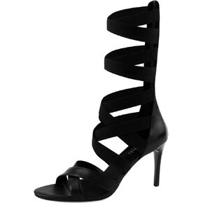 Women's Thin High Heel Elastic Strap Open Toe Sandals, Sexy Fashion Back Zipper Roman Sandals