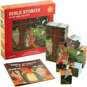 Bible Stories Toddler Puzzles (Daniel in the Lion's Den) Wooden Puzzles with Mini Christian Baby Books and Bible Trivia Game - Christian Toys Brain Games, Sunday School Crafts, Bible Games for Kids