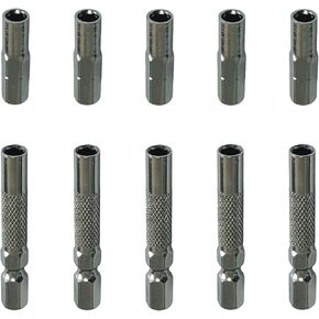 1/4 to 4mm Bit Adapter,5 Pieces 1/4 to 4mm Hex Adapter Magnetic and 5 Pieces 1/4 to 4mm Drill Extension Bit Holder for Micro Bits (10 Pack)
