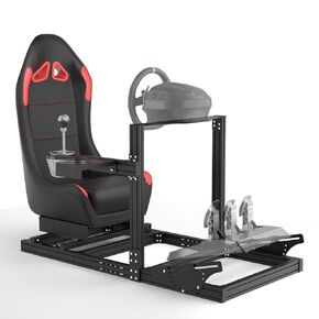 RACGTING Aluminum Profile Racing Simulator Cockpit with Seat for G29/G920/G923,Sim Rig Cockpit for T248/T300/T300,Racing Sim Seat for CSL DD/DD1/DD2/DD-PRO,Xbox PS5 PS4 PC