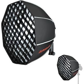 JINBEI 20"/50cm Octagonal Softbox Quick Folding Quick Set Up Octabox Softbox with Light Diffusers/Honeycomb Grid/Bag for HD-1 HD-2MAX Hi900 Speedlite