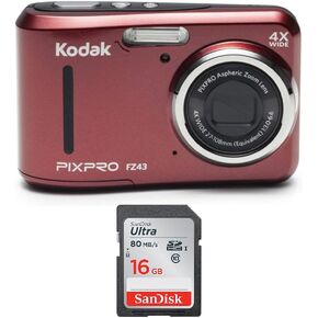 Kodak PIXPRO FZ43 Friendly Zoom (Red) Bundle with 16GB SD Card (2 Items) in Saudi Arabia