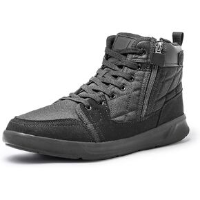 High-Top Men’s Casual Shoes - Genuine Microfiber Suede Boots with Side Zipper, Lightweight Flexible Sole, Well-Cushioned Breathable and Removable Insoles