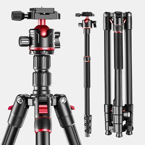 71 inch Professional Camera Tripod, Ball Head Compact Aluminum Lightweight Travel DSLR/SLR Tripod & Monopod with Carry Bag Compatible with Canon Nikon Binoculars Laser Telescope